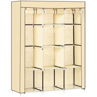 STOFFSCHRANK, Kleiderschrank, Beige - Beige, Metall (43/162.5/125cm) - HOMCOM
