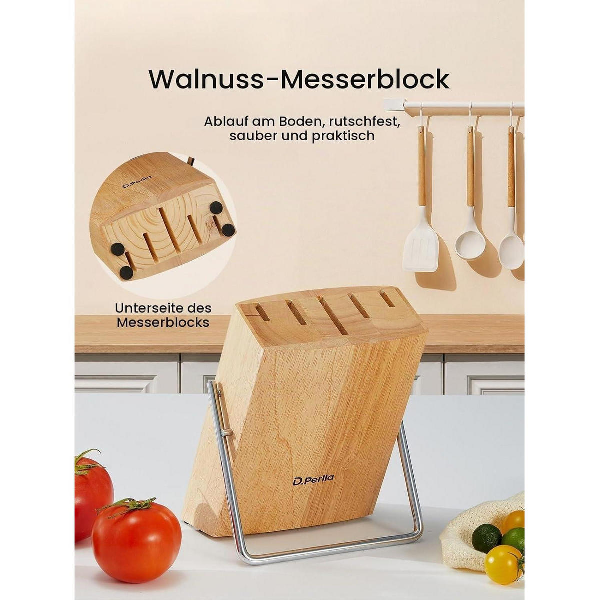 MESSERBLOCK Set 6-teilig Edelstahl Weiß - Weiß, Metall (15/14.5/21cm)