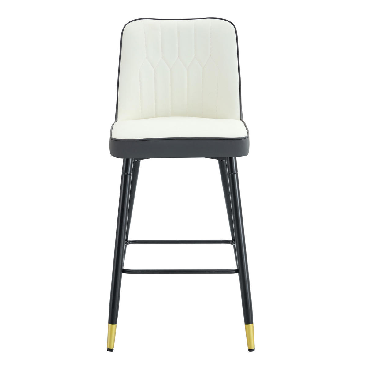 BARHOCKER 2er-Set 100 cm Weiß/Dunkelgrau mit Rückenlehne und Fußraste - Dunkelgrau, Metall (45/100/42cm) - MIVRAY