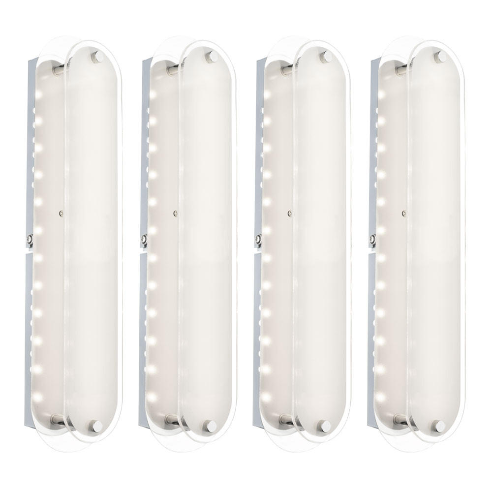 LED WANDLEUCHTE OBITOR Chrom Silber - Silberfarben, Glas (8/6/33cm)