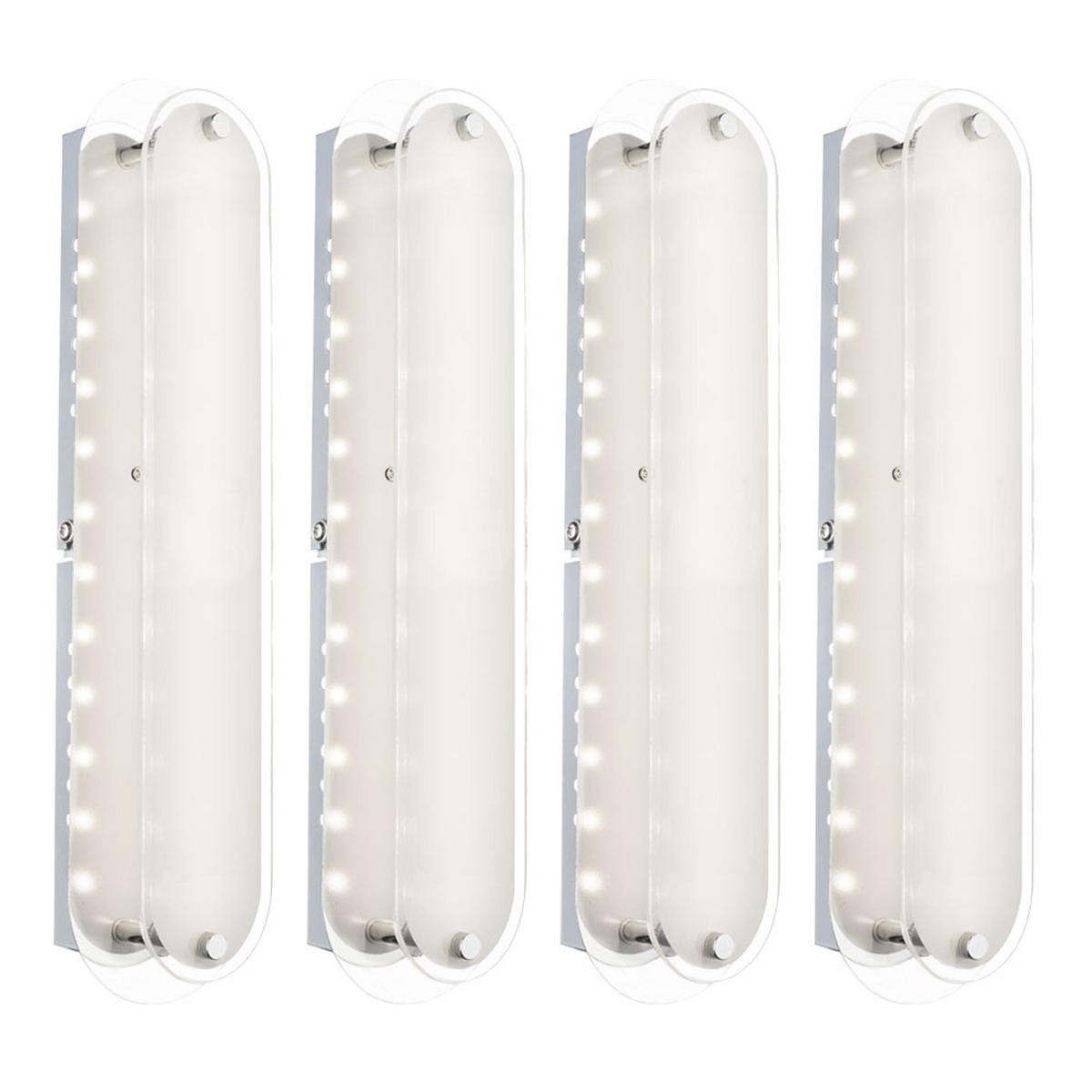 LED WANDLEUCHTE OBITOR Chrom Silber - Silberfarben, Glas (8/6/33cm)