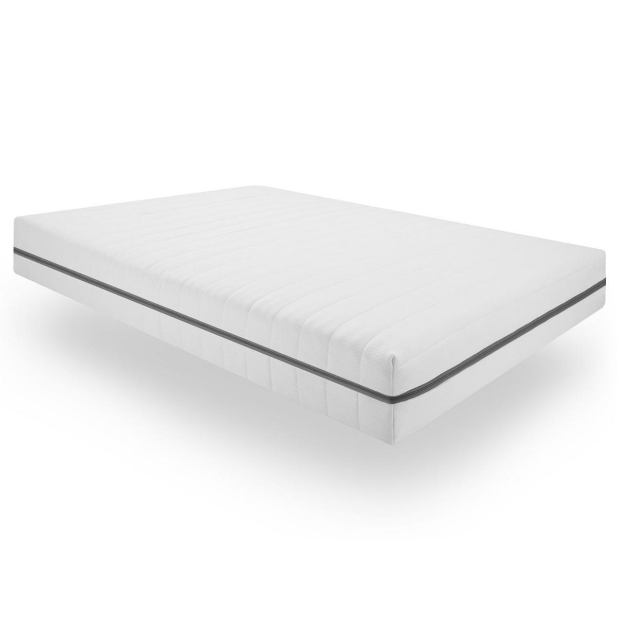 WENDEMATRATZE 140x200 H2H3, 7-Zonen mit waschbarer Bezug - Weiß, Textil (140/200cm) - Sleepneo
