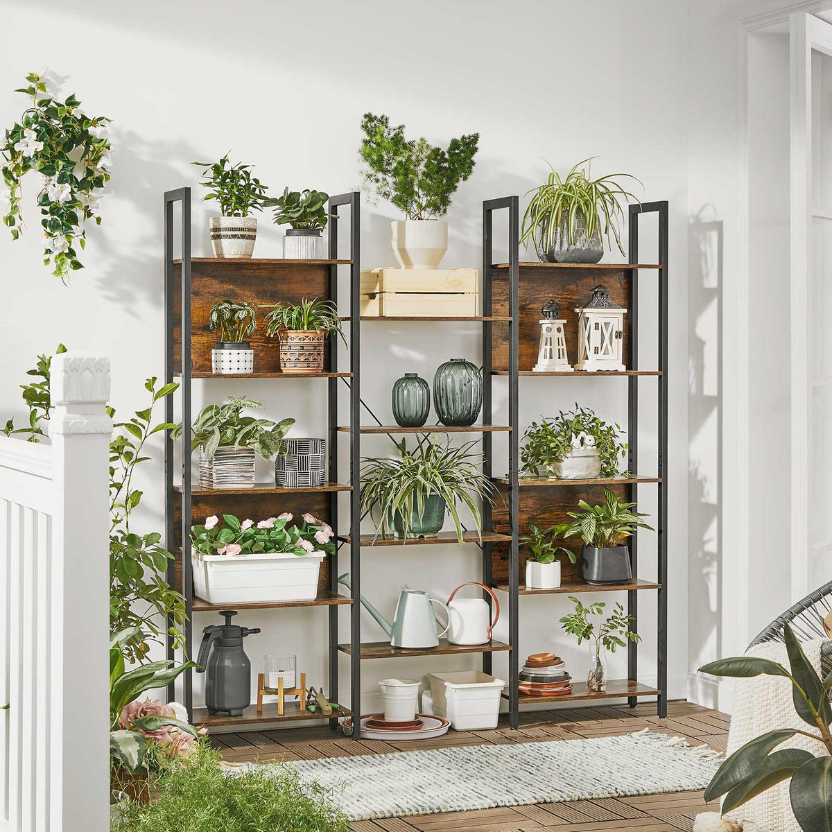 BÜCHERREGAL LEITERREGAL - Braun, Holzwerkstoff (24/166/158cm) - Hansiro