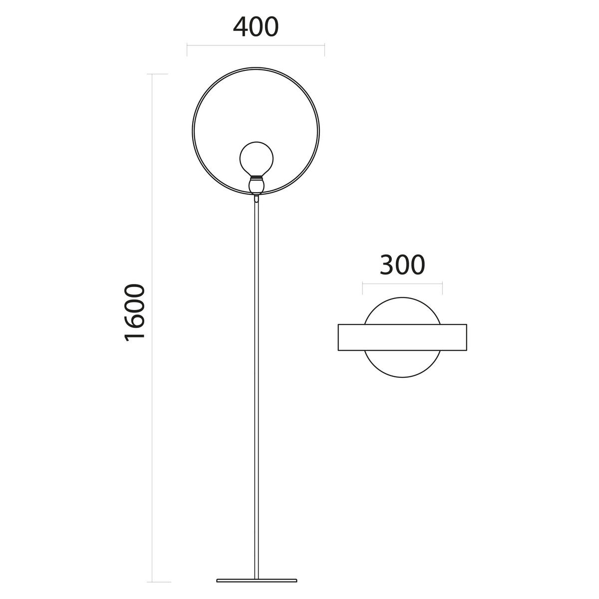 STEHLEUCHTE Nucleo - Weiß, Metall (40/40/165cm) - Lumicom
