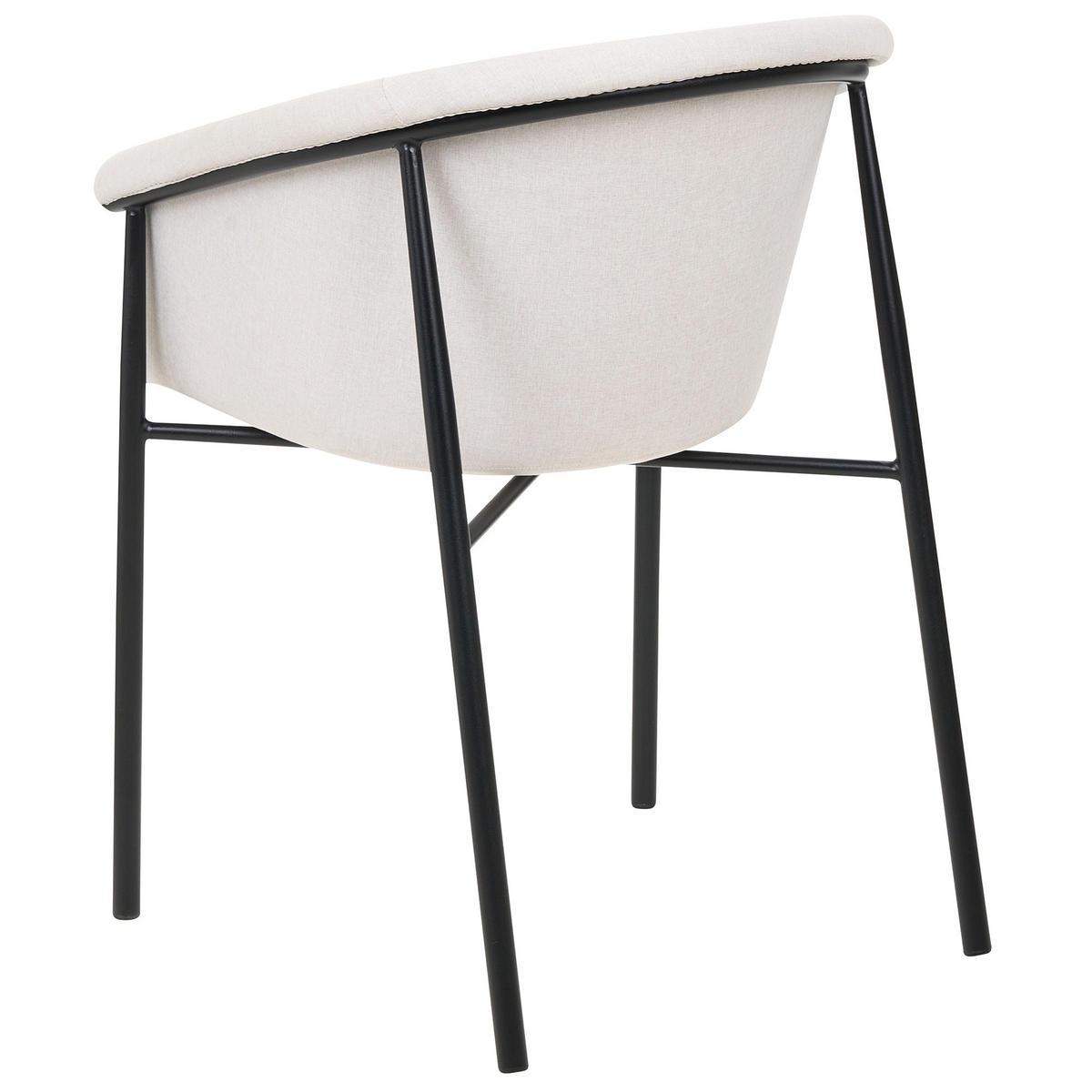 ESSZIMMERSTUHL 2er-Set Polyester Beige Ames - Beige, Textil/Metall (57/80/56cm) - Beliani