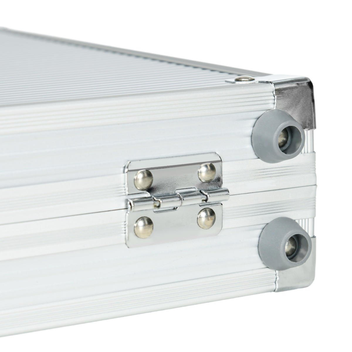 POKERKOFFER Set, 300 Pokerchips 11,5 Gramm, Pokerset mit Schloss Silber - Silberfarben, Metall (23/38.5cm)