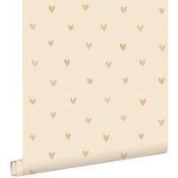 TAPETE Herzchen 53 cm x 10.05 m - Beige, Papier (53/0.1cm) - ESTAhome