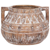 BLUMENTOPF Braun Variegatum - Beige/Braun, Stein (27cm) - Beliani