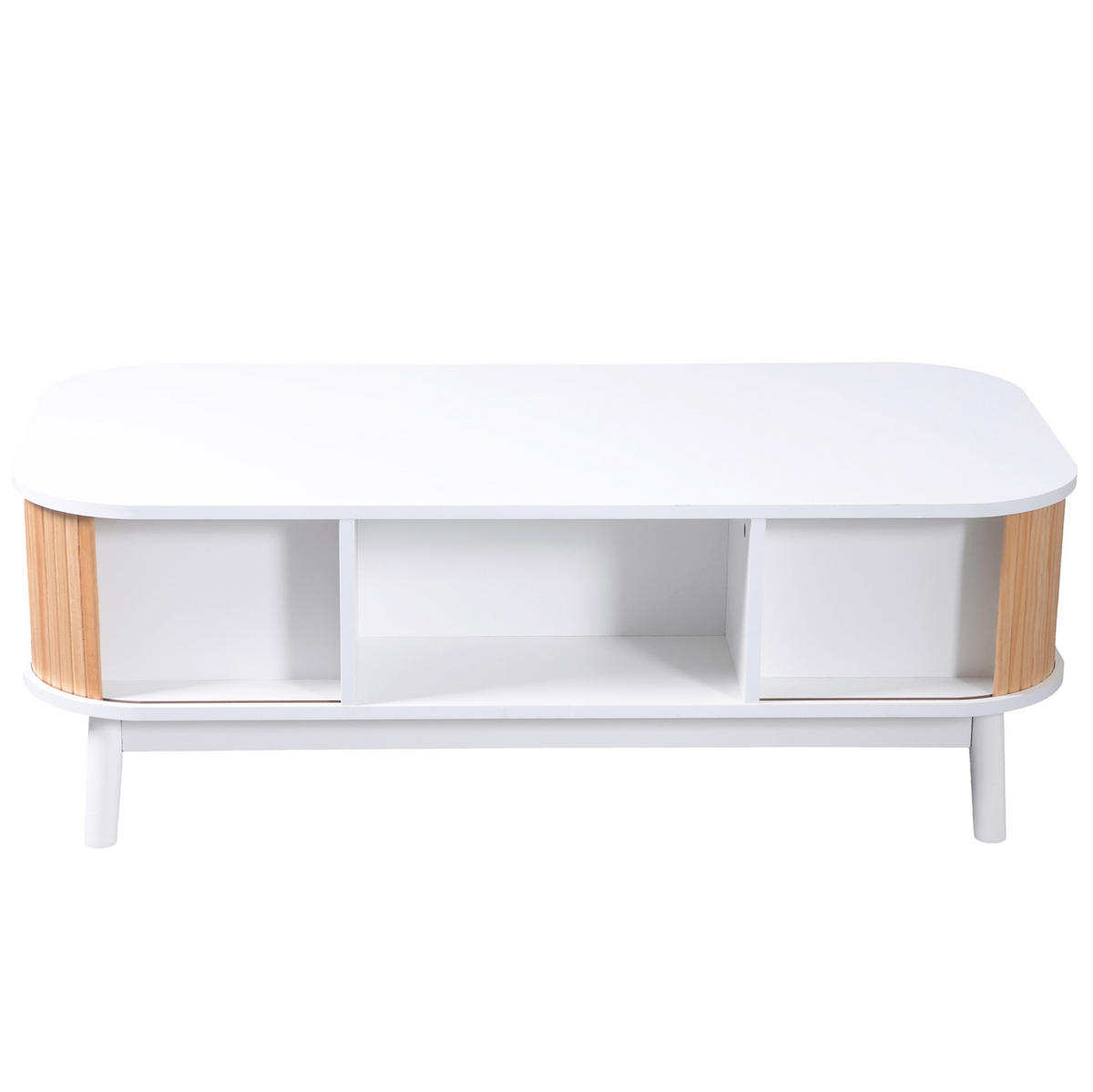 COUCHTISCH 110/55/38.5 cm Weiß aus MDF mit Stauraum - Weiß, Holzwerkstoff (110/55/38.5cm) - OKMYHOME