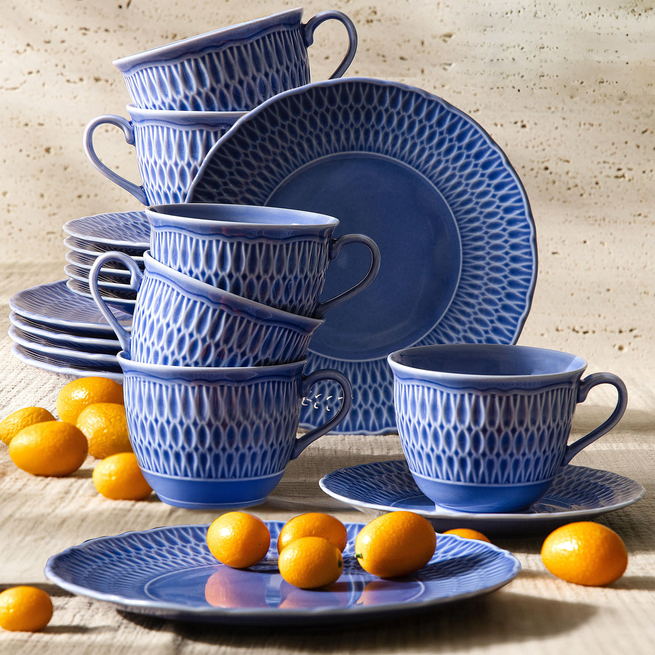 KAFFESERVICE CMIELOW SOFIA Kombiservice - Blau, Keramik (21/7.5/21cm) - KONSIMO®