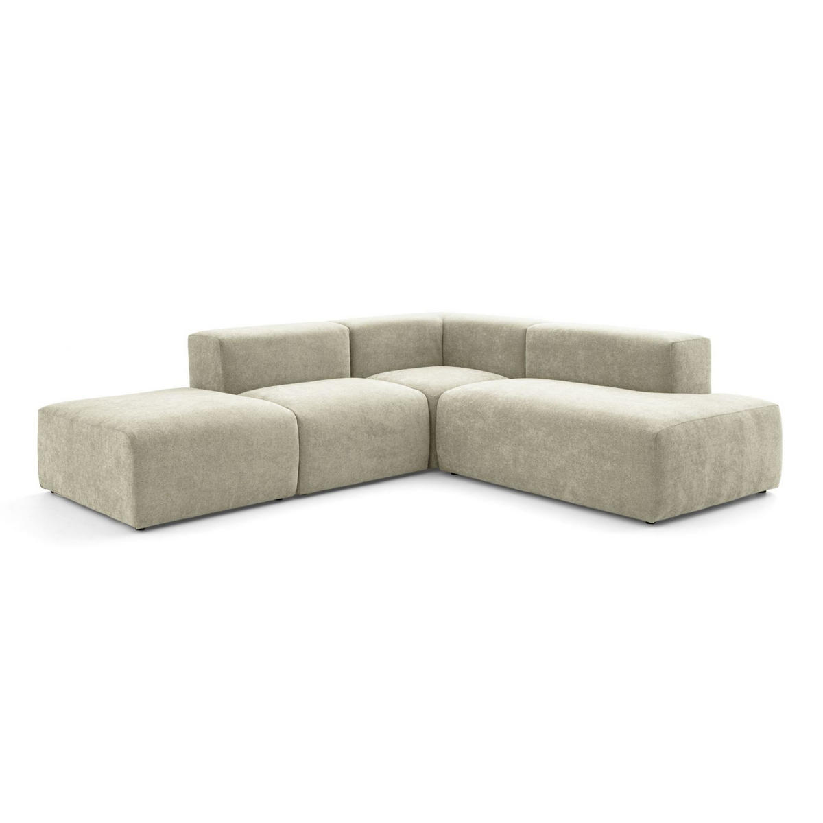 4-SITZER modulares Ecksofa HEAVEN SET 3 Rechts, Breite 270 cm Webstoff Olivgrün - Schwarz/Olivgrün, Holz/Kunststoff (270/245cm) - Muffo