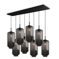 HÄNGELEUCHTE Velo 8-flammig Rauch Ø 18cm - Anthrazit/Schwarz, Glas (18/18/33cm) - s.luce