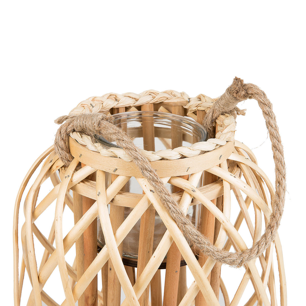 LATERNE Heller Holzfarbton Mauritius - Hellbraun, Holz (25/30/25cm) - Beliani