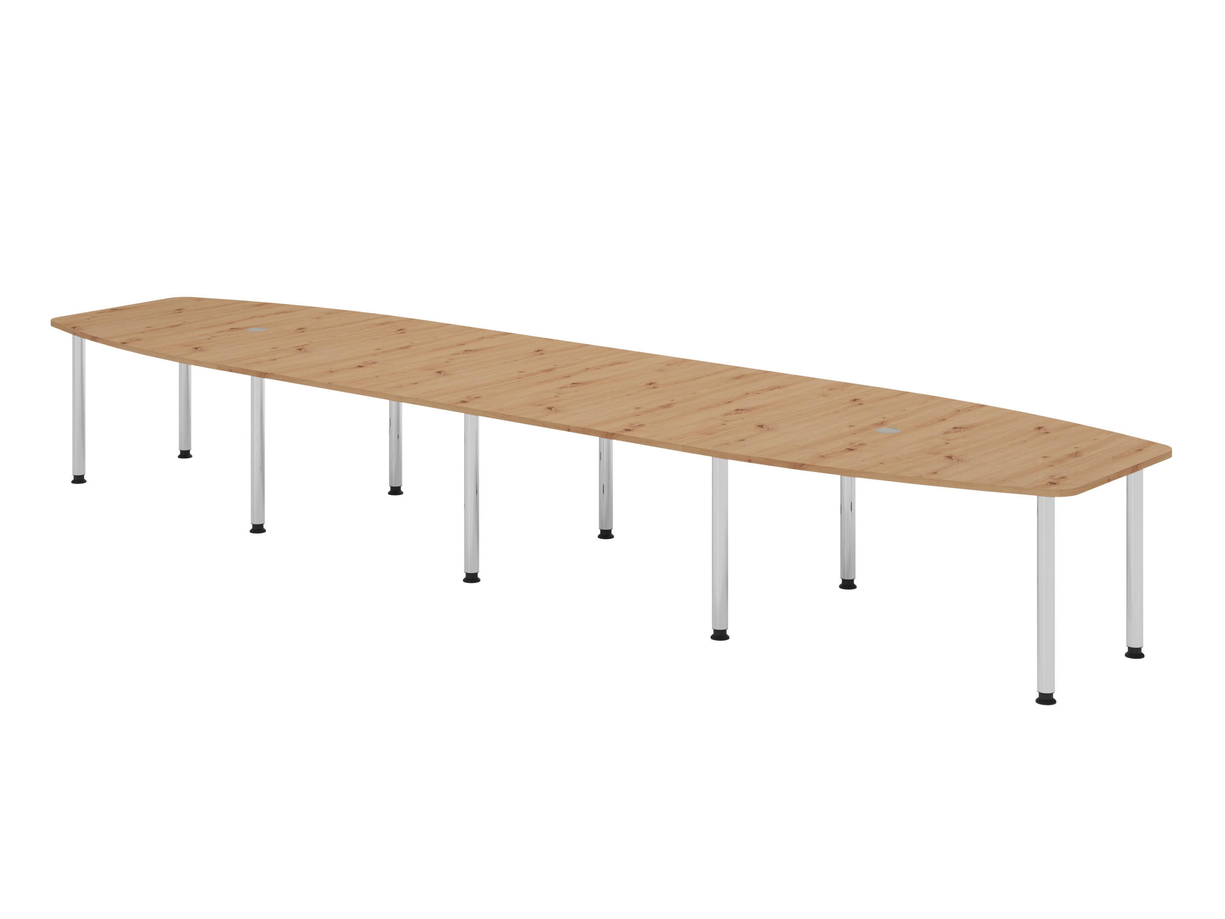 KONFERENZTISCH XXL KT52 130/520/74 cm in Wildeiche/Chromfüße - Wildeiche/Chromfarben, Holzwerkstoff (130/520/74cm) - bümö