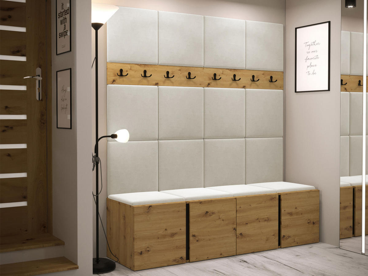 GARDEROBEN-SET Orion V - Beige/Eiche Artisan, Holzwerkstoff/Kunststoff (168/186/46cm) - MIRJAN24