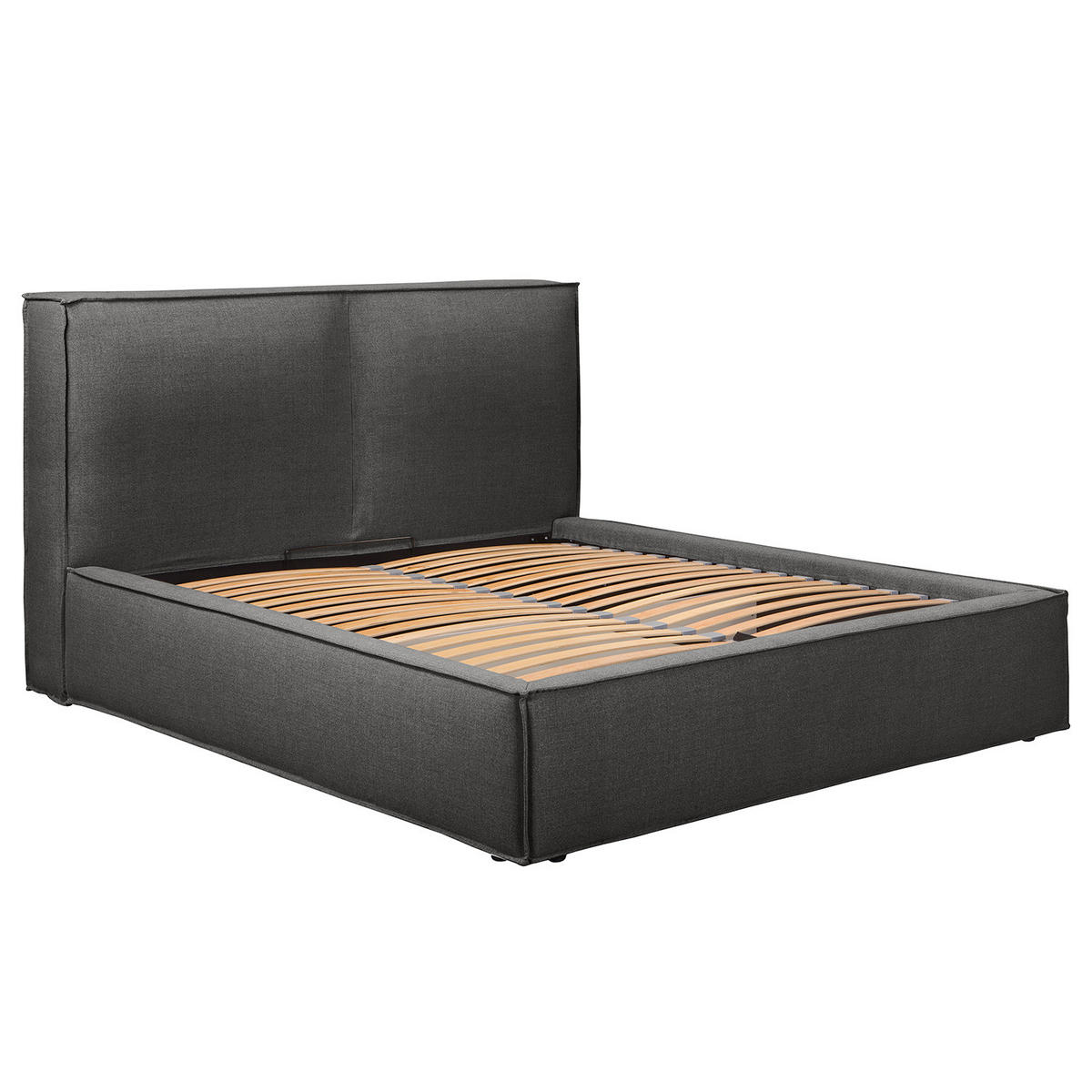 POLSTERBETT - Anthrazit, Textil (200/200cm) - home24