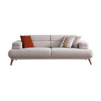 3 Sitzer SOFA Sevda Bouclé Creme - Creme, Holz/Textil (240/80/103cm)