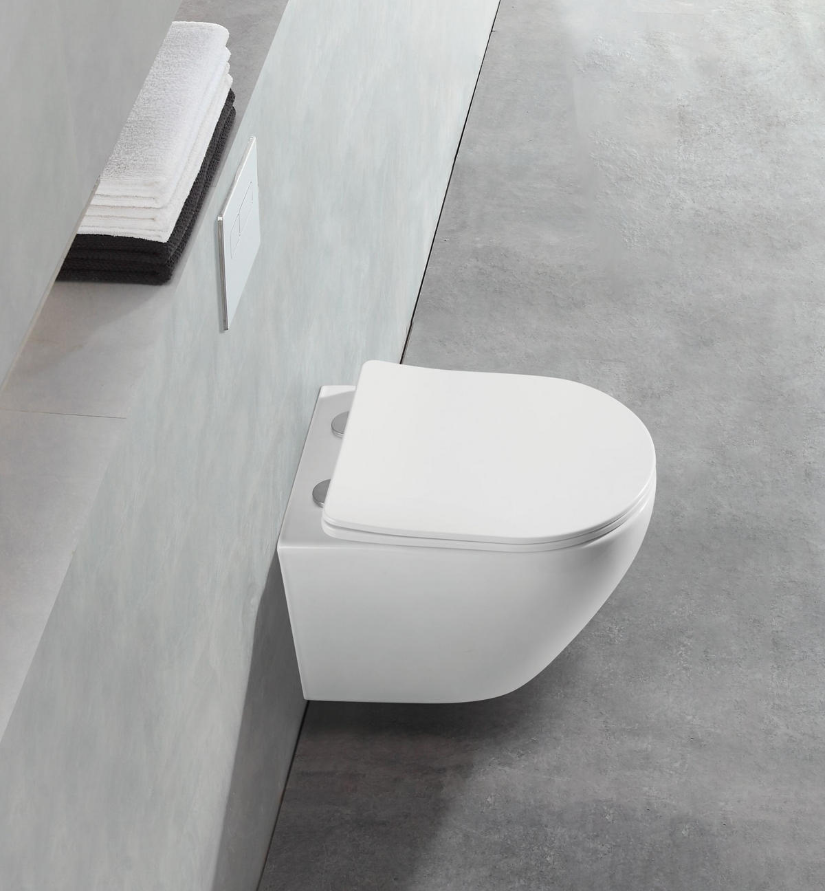 RAUMSPAR-WAND-WC WHR-6051 Weiß spülrandlos inkl. SoftClose-Sitz - Weiß, Keramik (36/36/49cm) - Glasdeals