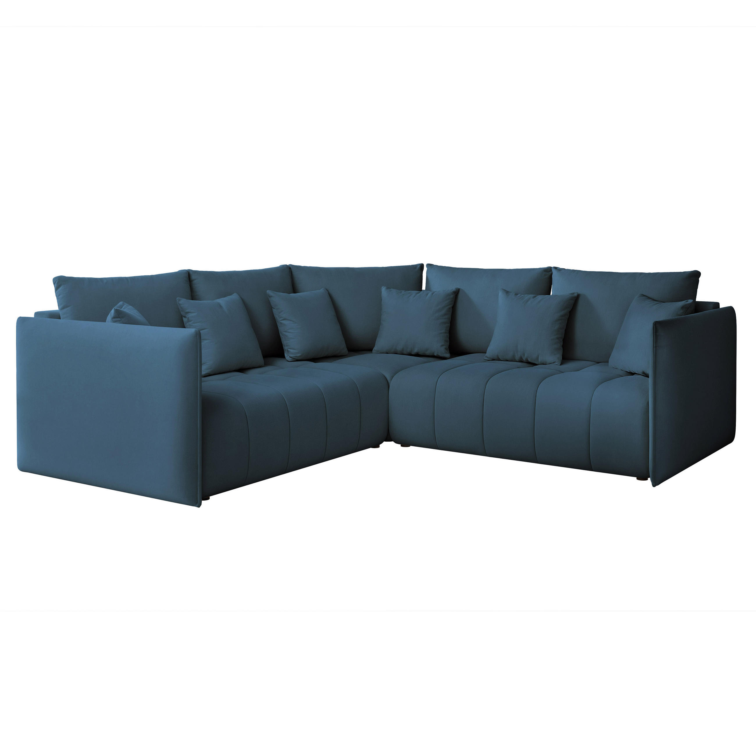 ECKSOFA OLIMPIA mit Schlaffunktion und Bettkasten Marineblau - Dunkelblau, Holzwerkstoff/Kunststoff (235/230cm) - Idohome