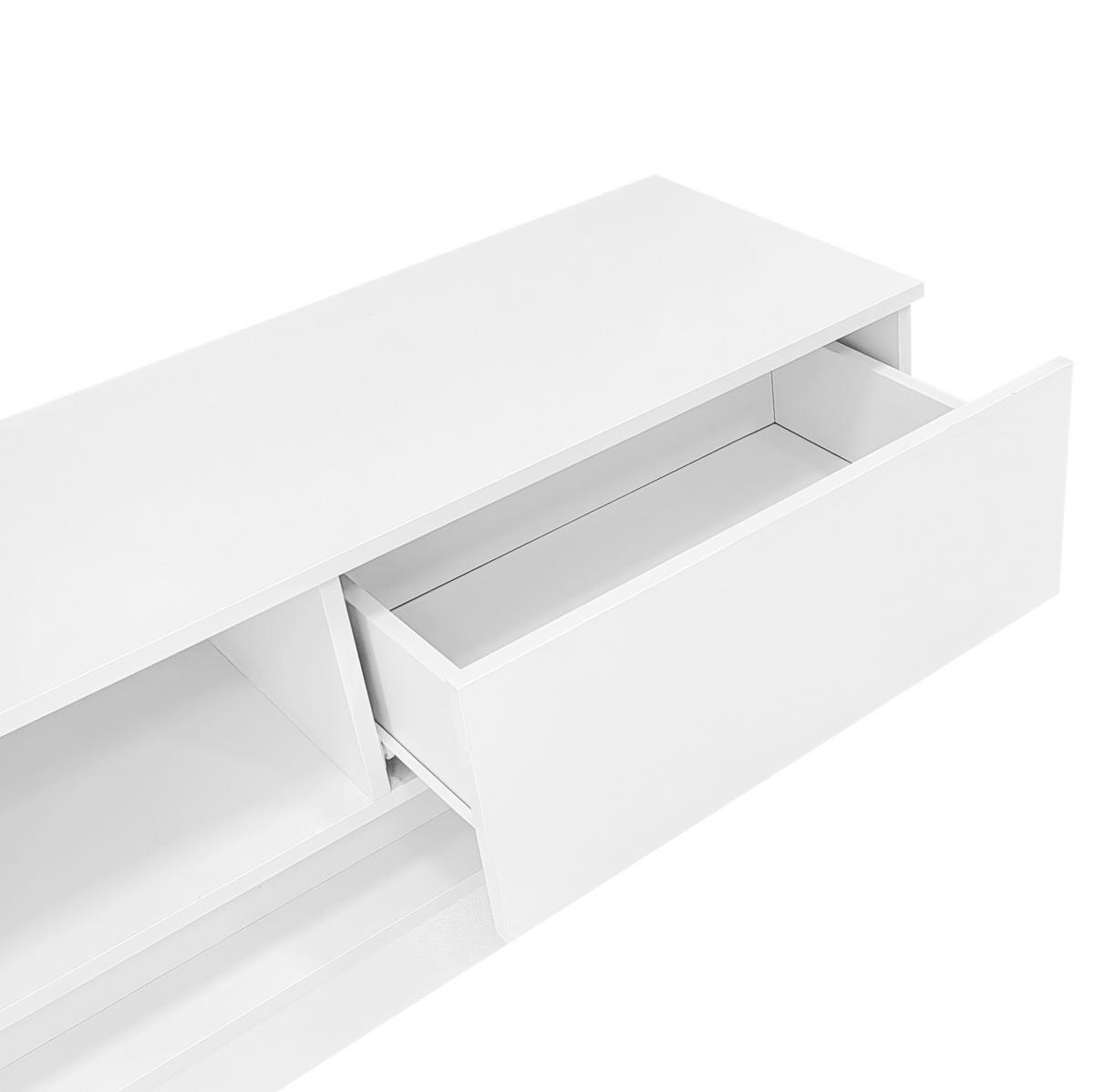 TV-LOWBOARD 160/35/40,5 cm mit 2 Schubladen und LED-Beleuchtung - Weiß, Holzwerkstoff (160/40.5/35cm) - BEAOK