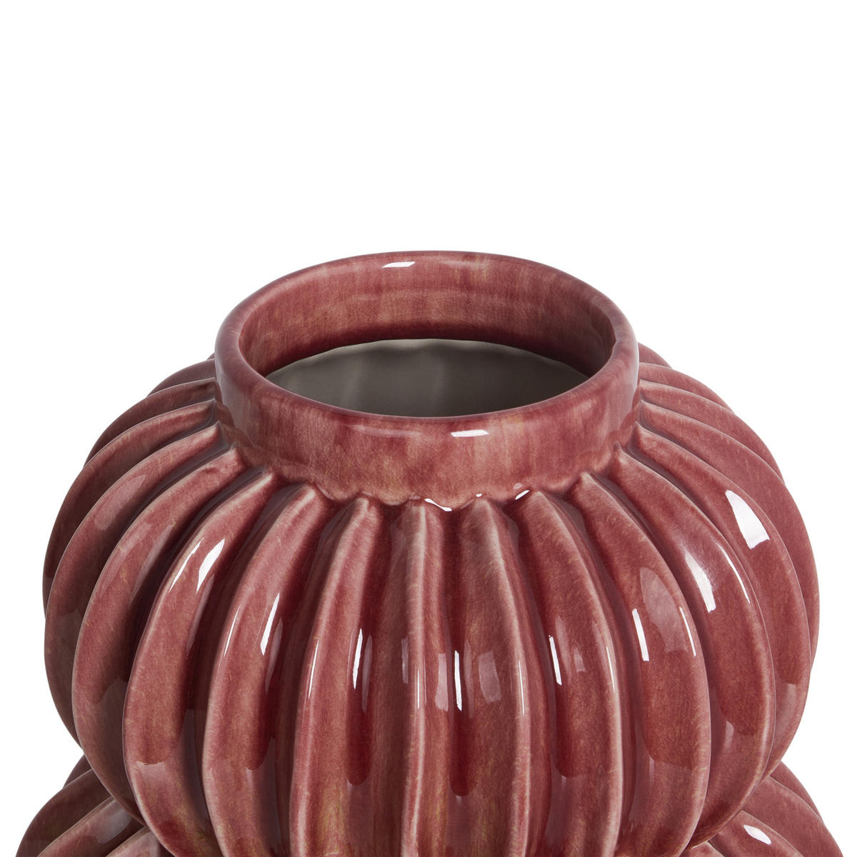 BLUMENVASE Steinzeug rot Watermoss - Rot, Keramik (28cm) - Beliani