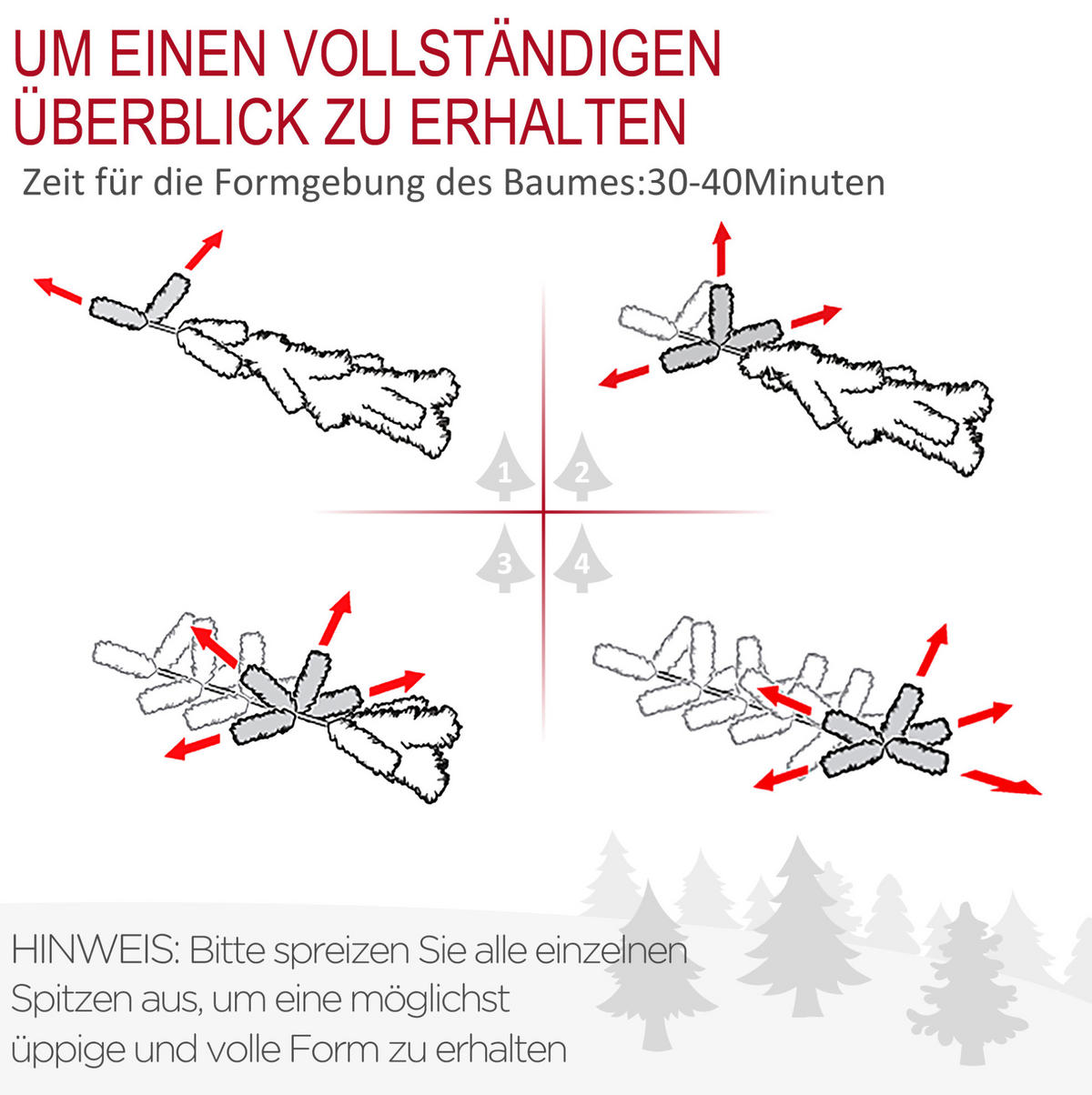 WEIHNACHTSBÄUME 114/114/180 cm grün aus Kunststoff mit schneller Montage - Grün, Kunststoff (180cm) - OKWISH