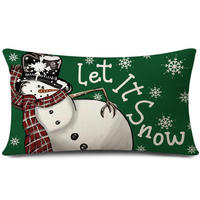 ZIERKISSENBEZUG 40 x 60 cm Grün Schneemann - Grün, Textil (60/40cm)