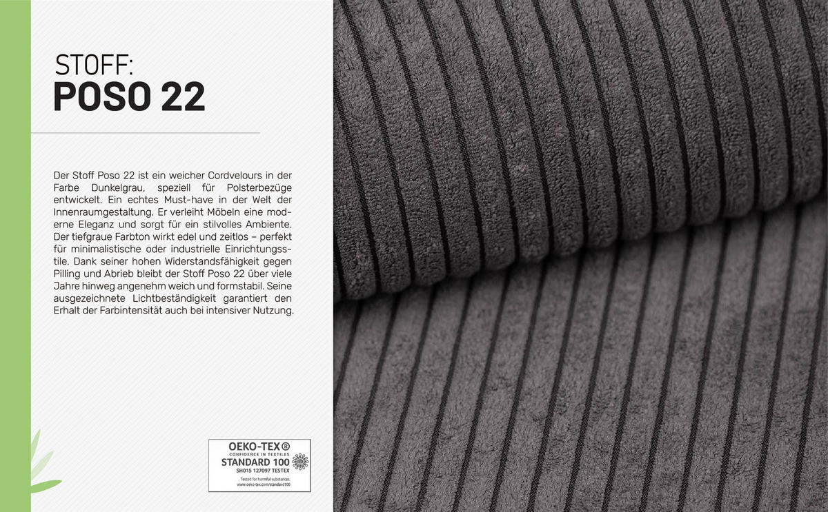 POLSTERBETT SANA 120x200cm Elegantes Polsterbett für modernen Wohnstil , ohne matratze, dunkelgrau - Dunkelgrau, Holz (120/200cm) - Panda Möbel