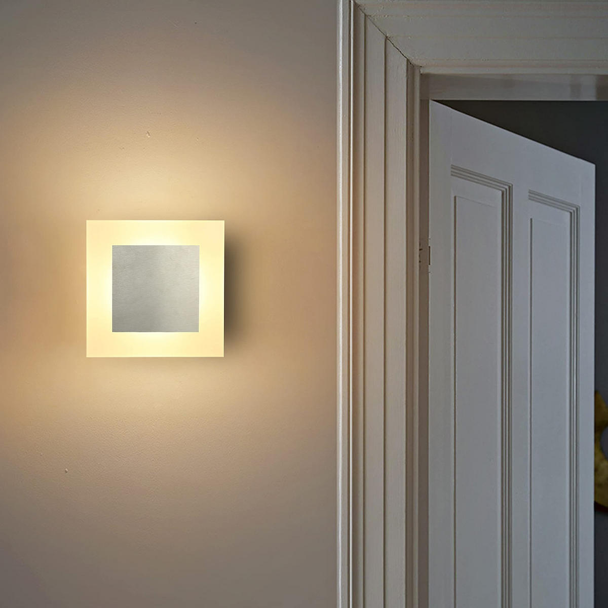 LED nástěnné svítidlo Yaroshevich 16/16/4,8 cm - černá, kov (16/4.8/16cm) - Nettlife
