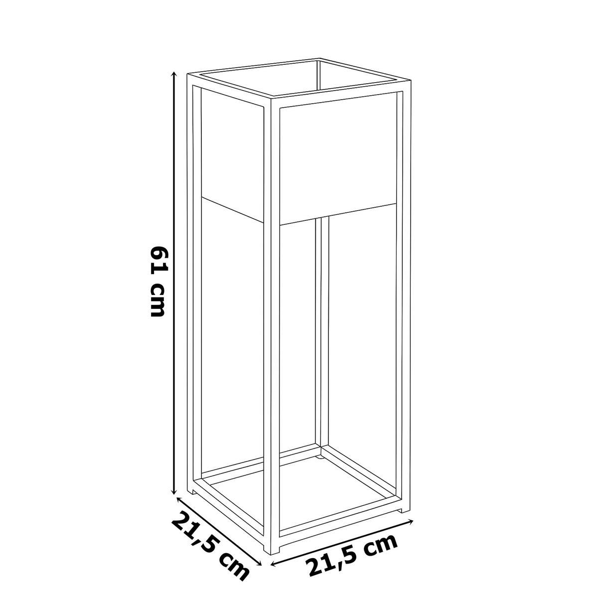 BLUMENSTÄNDER Schwarz 60 cm - Schwarz, Metall (21.5/21.5/61cm) - Mat-Haus