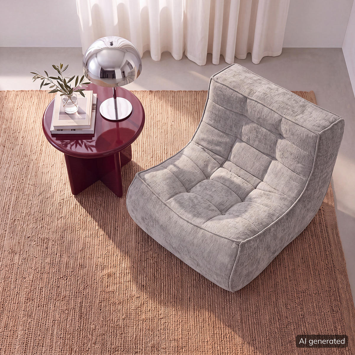 SESSEL - Bouclé - Grau, Textil (87/70/102cm) - home24