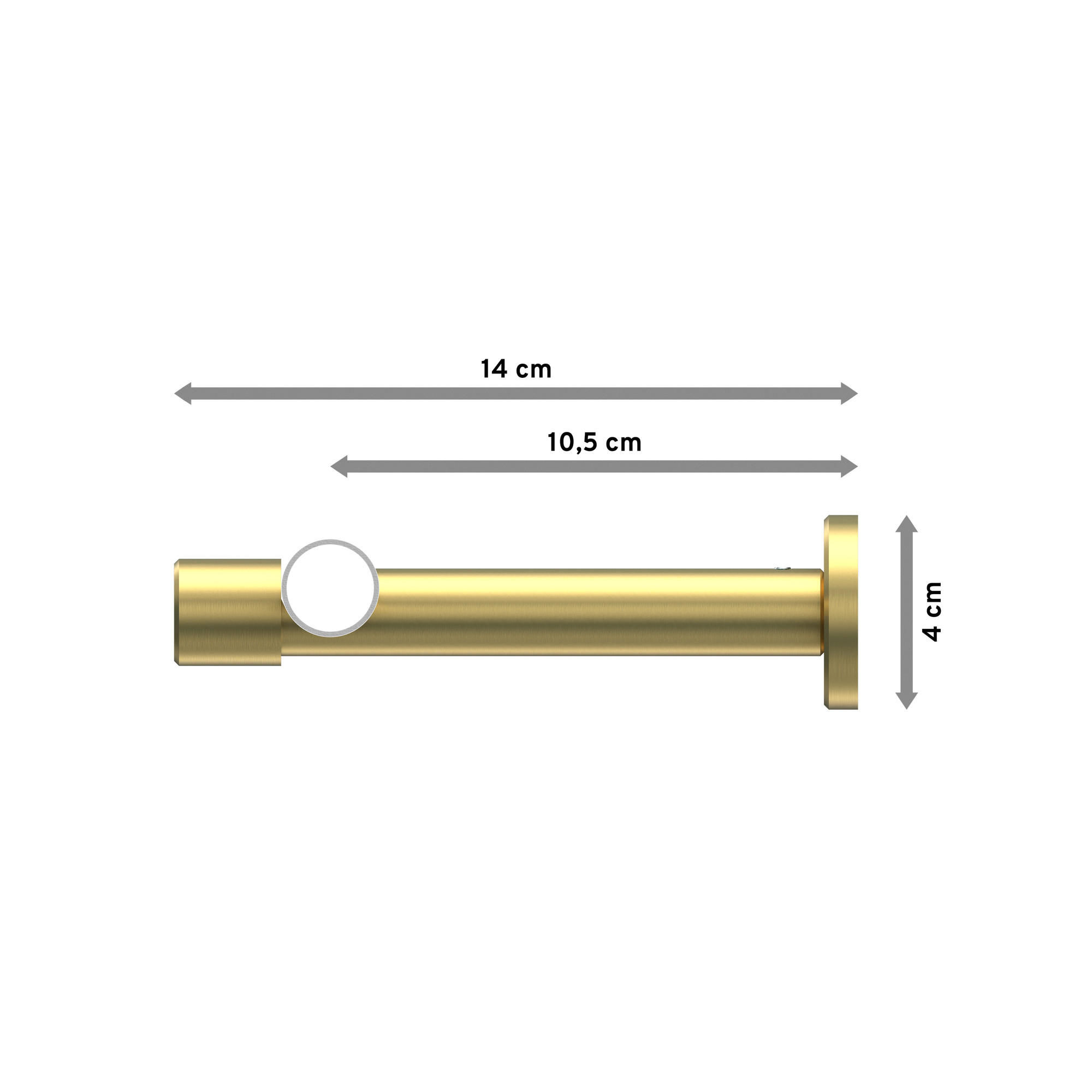 GARDINENSTANGEN-SET Prestige Santo 100 cm, 1-läufig, 20 mm Ø Messing-Optik - Messingfarben, Metall (100cm) - INTERDECO
