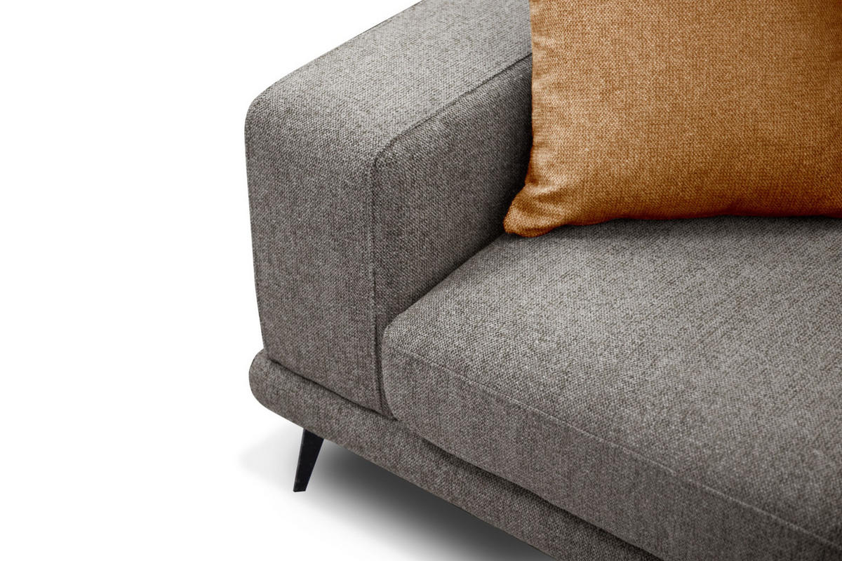ECKSOFA MEDIOLANE 4-Sitzer, taupe - Taupe, Holzwerkstoff/Textil (282/219cm) - Courtois Laville