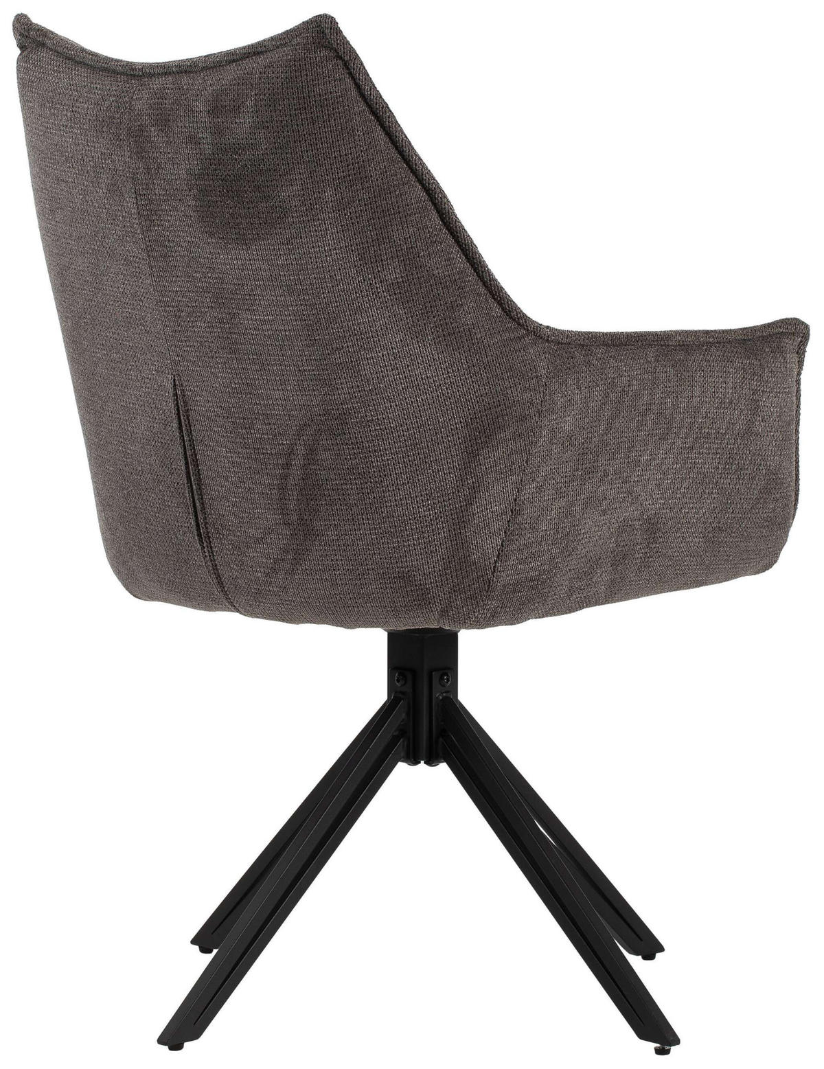 ESSZIMMERSTUHL Ginosa drehbar 2er-Set - Schwarz/Grau, Textil/Metall (62/90/66cm) - Mr. Deko