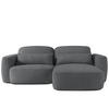 ECKSOFA rechts ELOSA - Dunkelgrau, Holz/Textil (245/165cm) - KONSIMO®