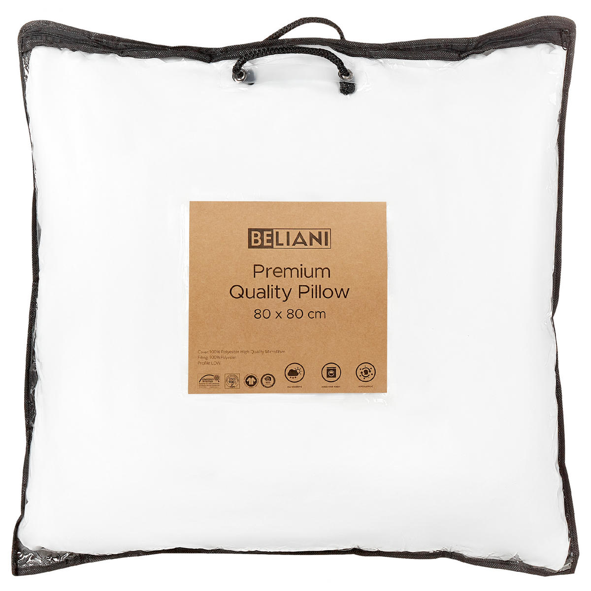 KOPFKISSEN 2er-Set Weiß 80/80 cm Errigal - Weiß, Textil (80/80cm) - Beliani