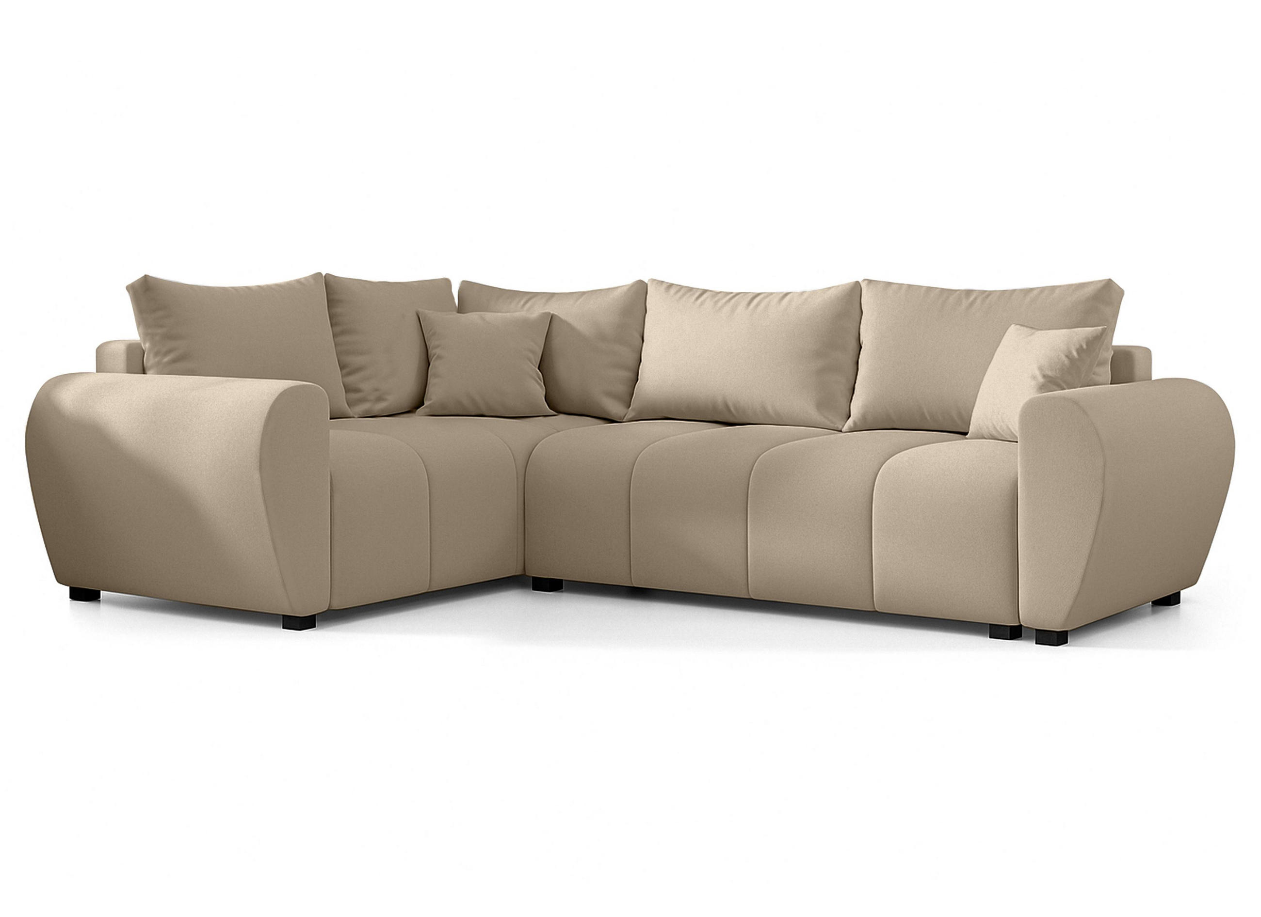 ECKSOFA L Form Malatya MAX Hellbraun 246/145/82 cm stilvolle mit Schlaffunktion L - Hellbraun/Schwarz, Kunststoff/Textil (175/235cm) - AX Living