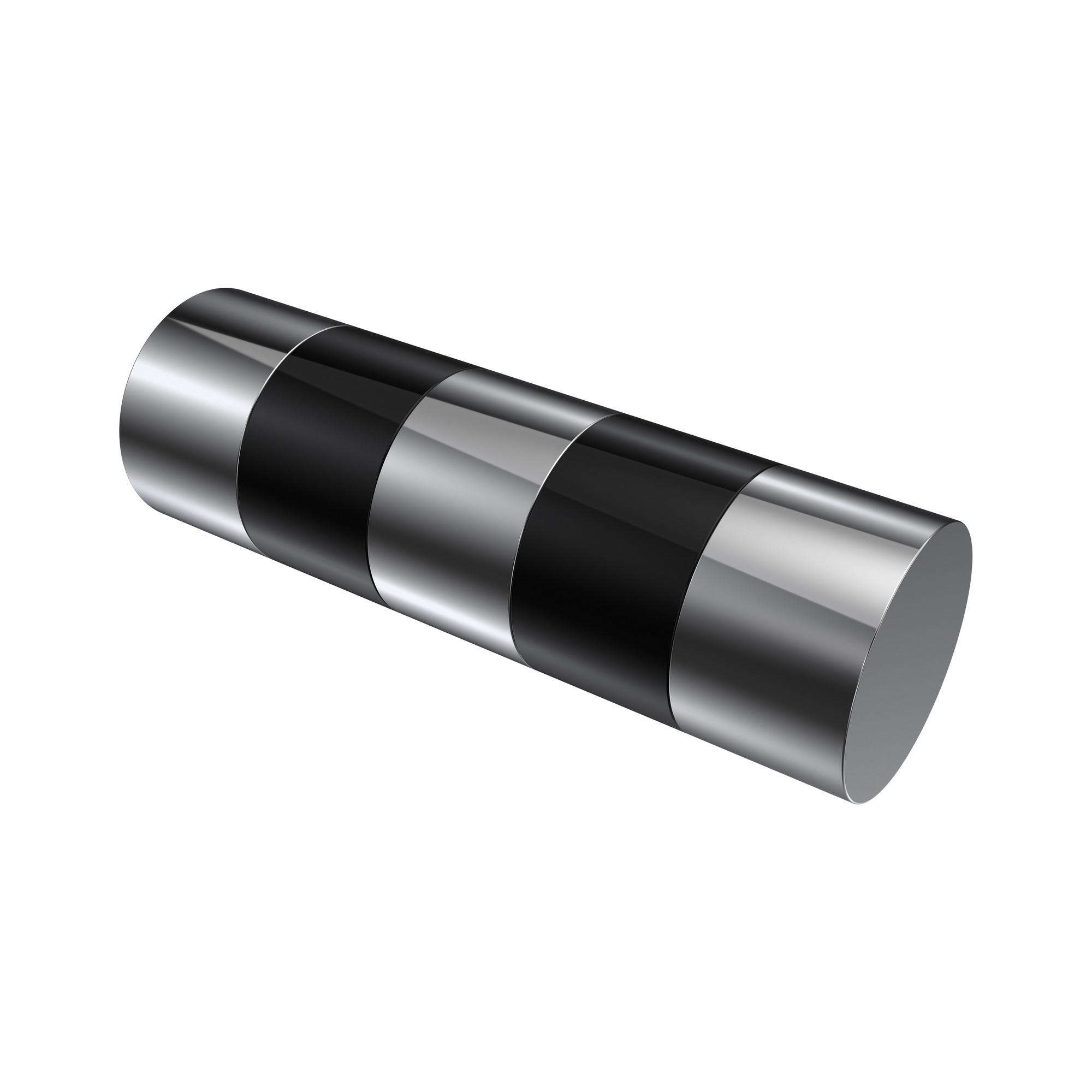 ENDSTÜCKE FÜR GARDINENSTANGEN 20 mm Ø, Mavell Chrom/Schwarz, Packung 2 Stück - Chromfarben/Schwarz, Metall (8.2/2.6/2.6cm) - INTERDECO