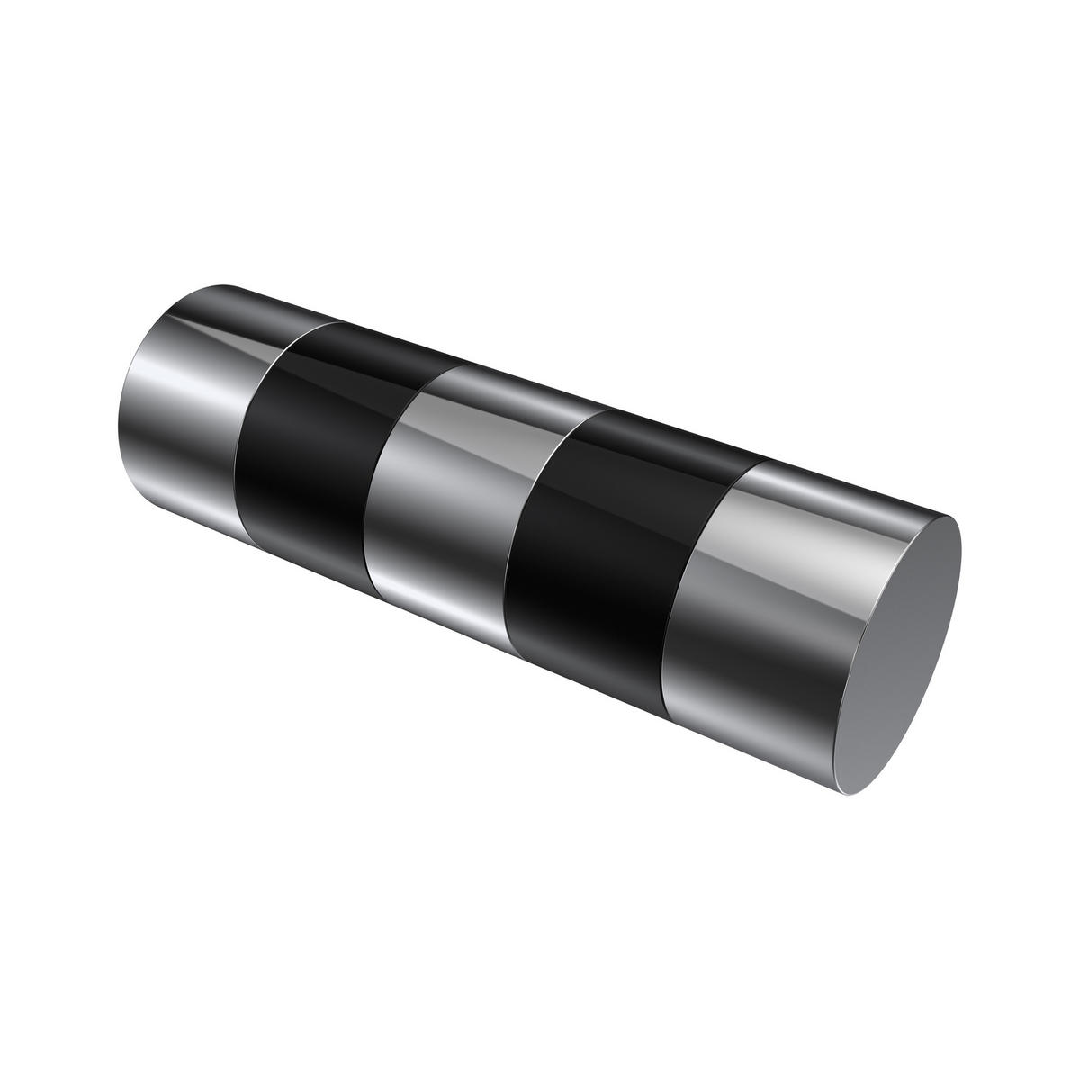 ENDSTÜCKE FÜR GARDINENSTANGEN 20 mm Ø, Mavell Chrom/Schwarz, Packung 2 Stück - Chromfarben/Schwarz, Metall (8.2/2.6/2.6cm) - INTERDECO