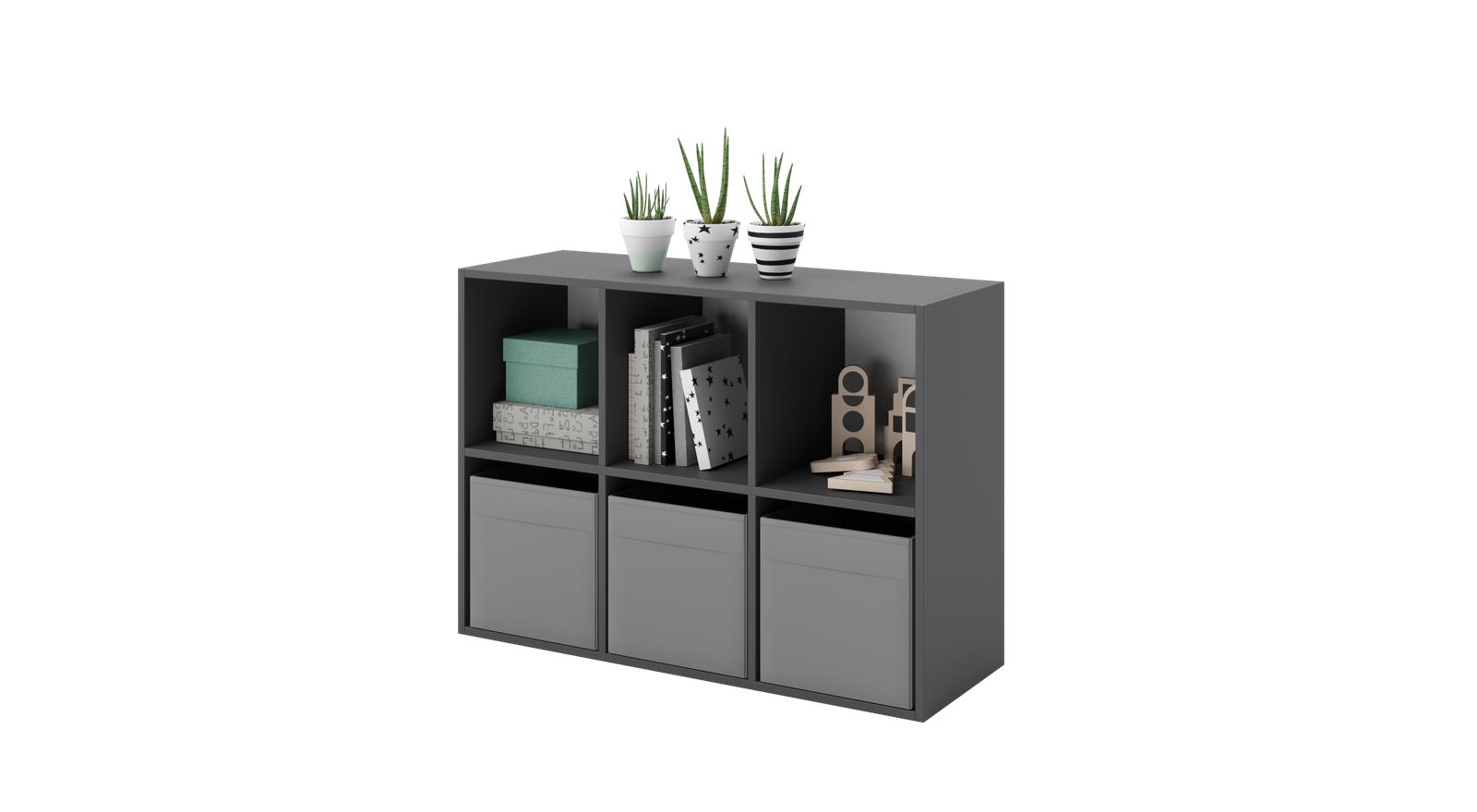 BÜCHERREGAL Loni - Grau, Holzwerkstoff (120/80/38cm) - RAUMHIRSCH FURNITURE
