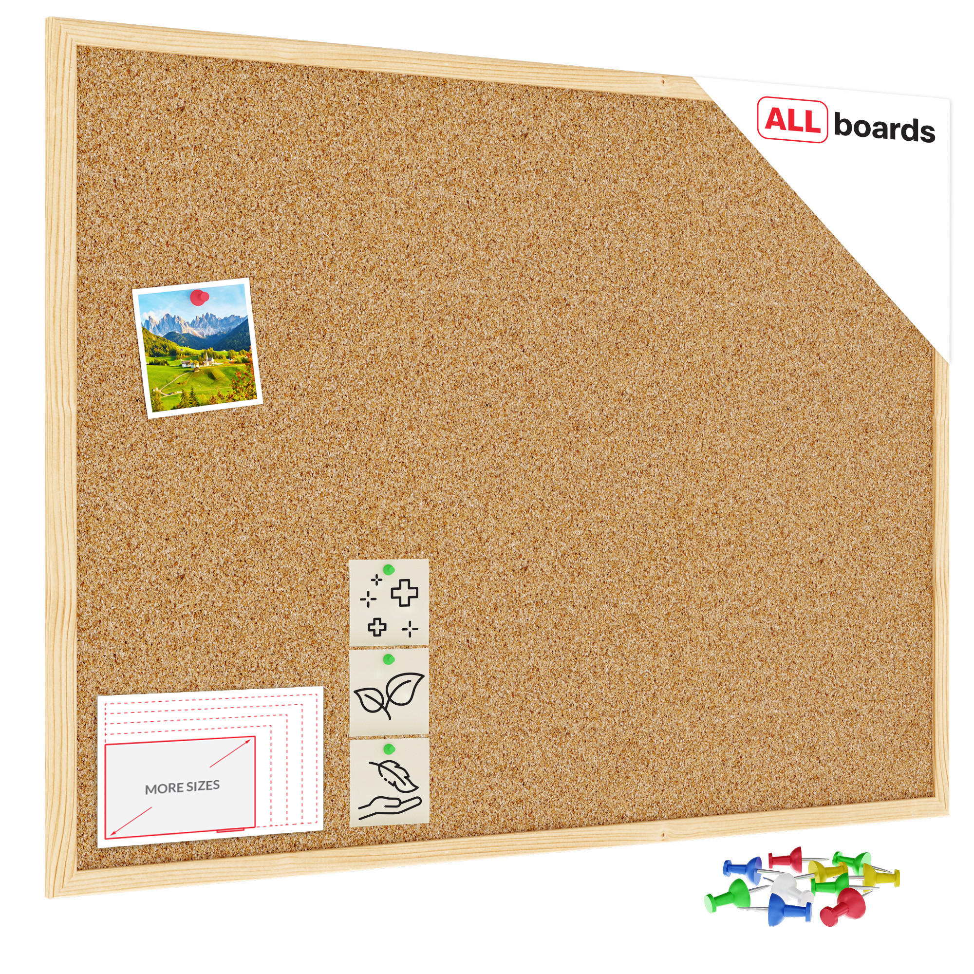 PINNWAND mit Naturholzrahmen 80x60cm - Braun, Holz (80/60/1.5cm) - ALLboards