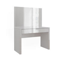 SCHMINKTISCH Annabelle Weiß Hochglanz/Weiß 110 cm mit Spiegel - Weiß Hochglanz/Weiß, Holzwerkstoff (110/75.5/50cm) - Vicco