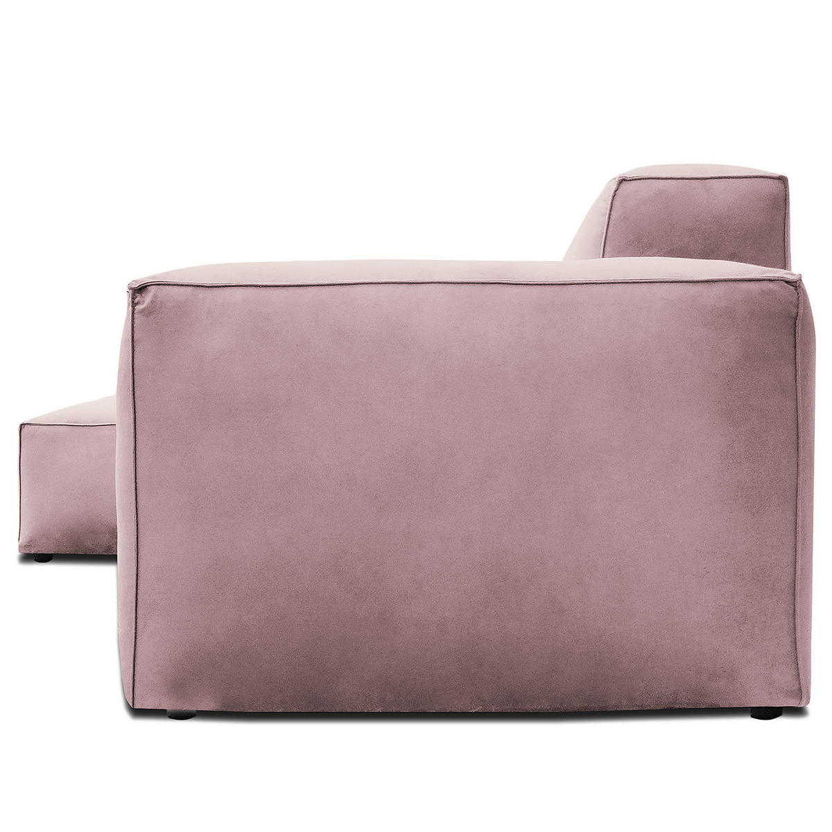 ECKSOFA mit Longchair - Mauve/Schwarz, Kunststoff/Textil (345/170cm) - home24