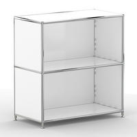 AKTENSCHRANK Büro, 2 offene Fächer, Breite 77 cm, Signalweiß - Chromfarben/Weiß, Metall (40/80.5/77.2cm) - Versee