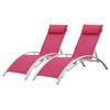 LIEGESTÜHLE Galapagos Rosa und Weiß 2er-Set - Rosa, Metall (64/87/178cm) - Happy Garden