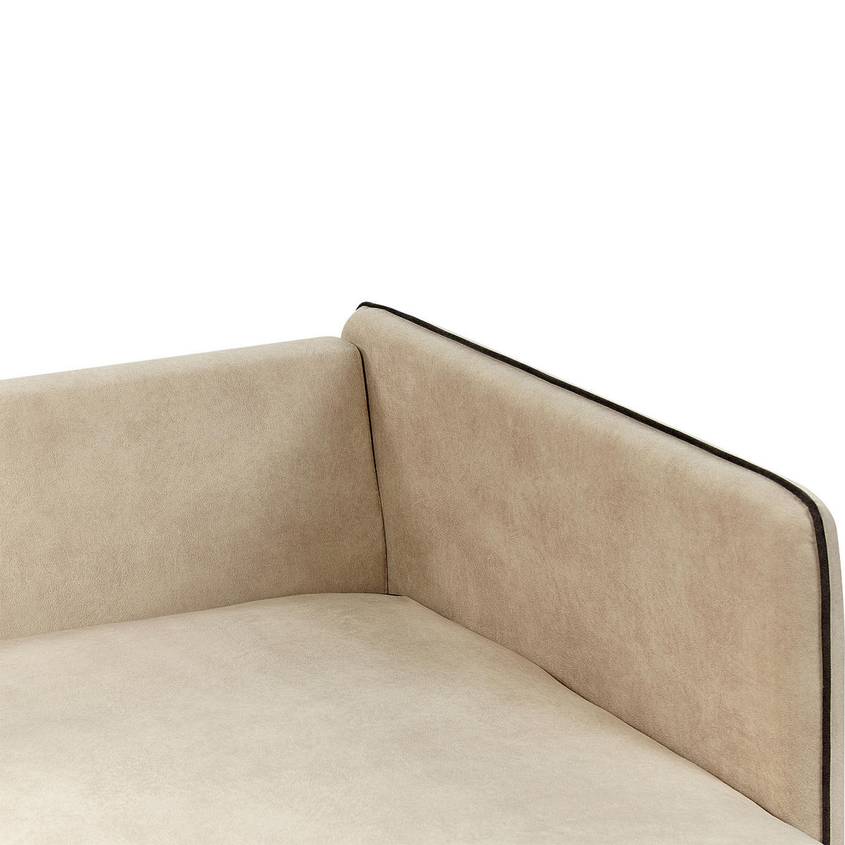 3-SITZER-ECKSOFA Samtstoff Beige Altan - Beige, Textil (268/157cm) - Beliani