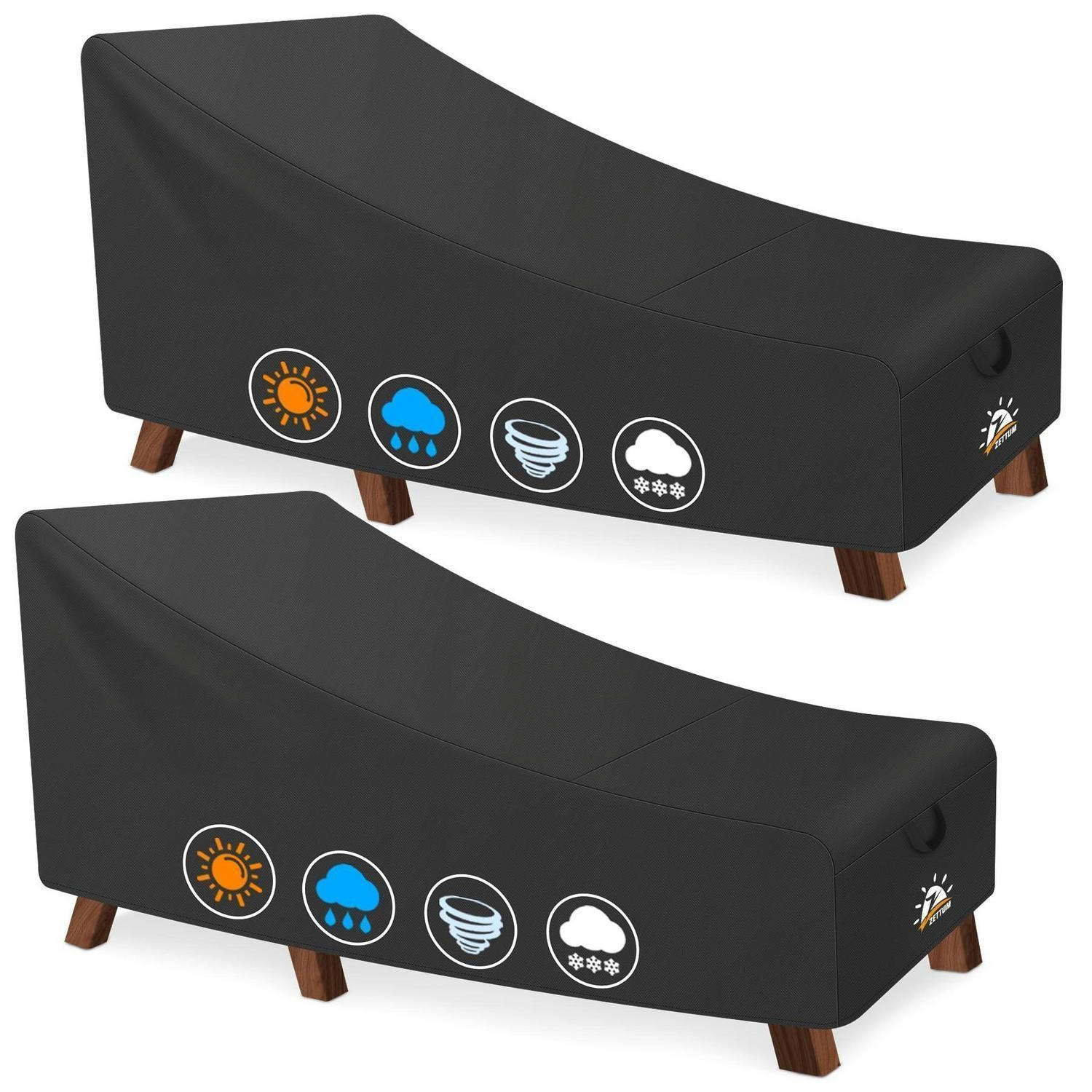 ABDECKHAUBE für Sonnenliege 2er-Pack 193 x 81 x 81 cm - Schwarz, Kunststoff (81.3/81.3/193cm)