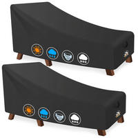 ABDECKHAUBE für Sonnenliege 2er-Pack 193 x 81 x 81 cm - Schwarz, Kunststoff (81.3/81.3/193cm)