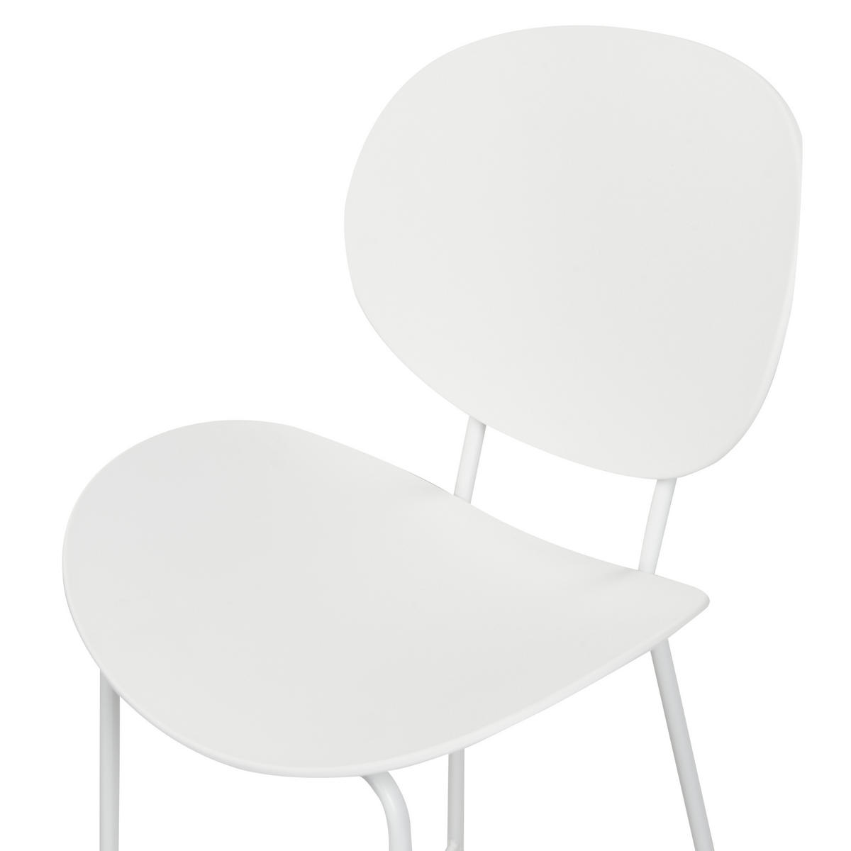 BARSTUHL 2er-Set Kunststoff weiß Shonto - Weiß, Kunststoff (52/116/48cm) - Beliani