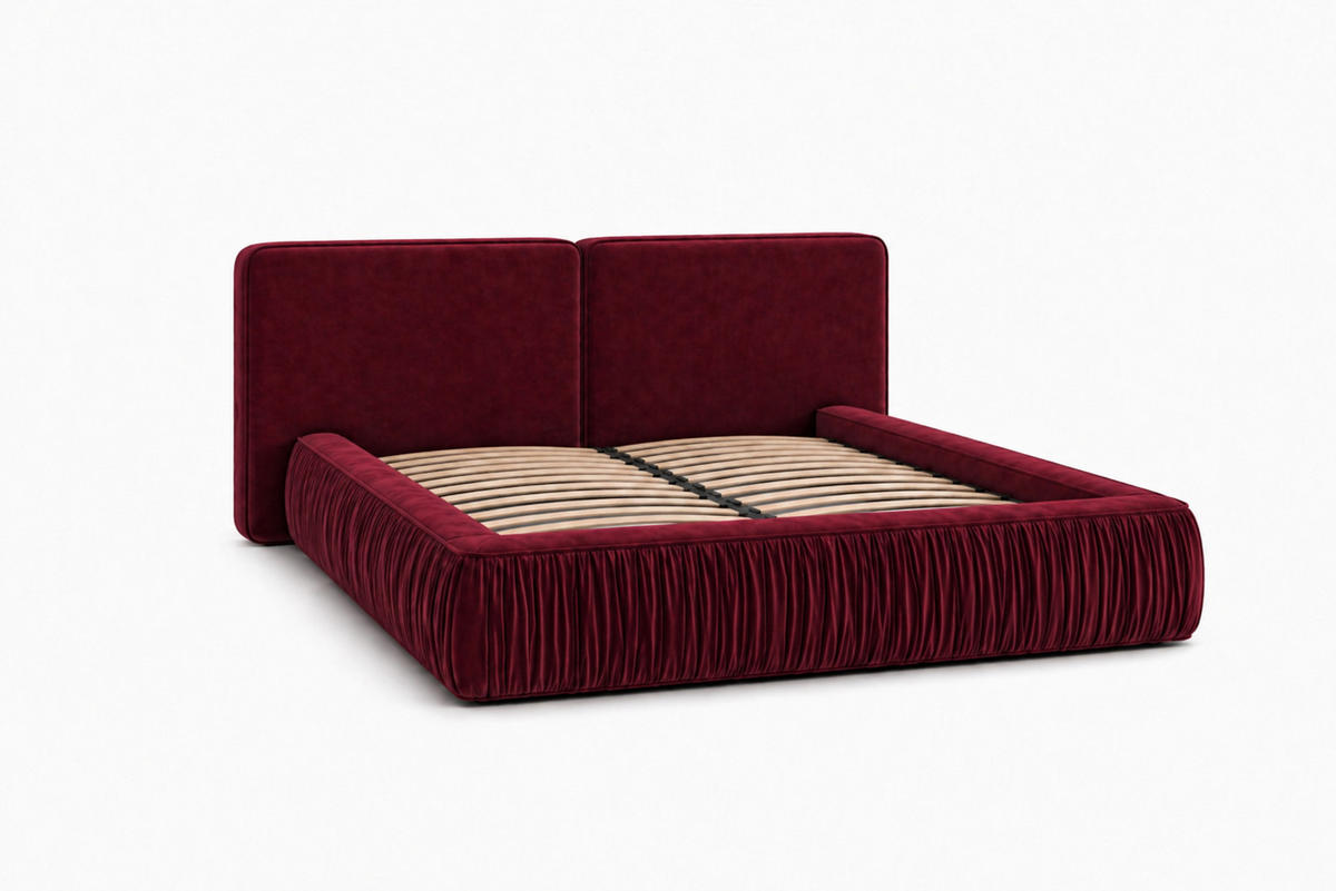 POLSTERBETT 08 140 x 200 cm – Riviera – Bett mit Gasdruckfedern und Stauraum - Bordeaux, Holz (140/200cm) - ROYAL24_MARKT